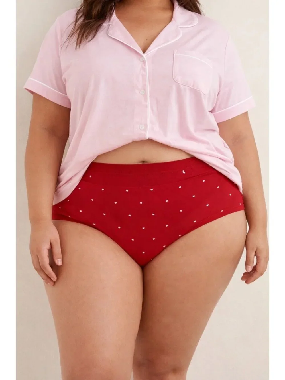 Auden Red Heart size 4X (28-30) NEW Invisible Edge No-show Brief Panty - Picture 8 of 9